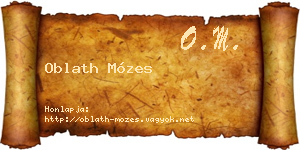 Oblath Mózes névjegykártya